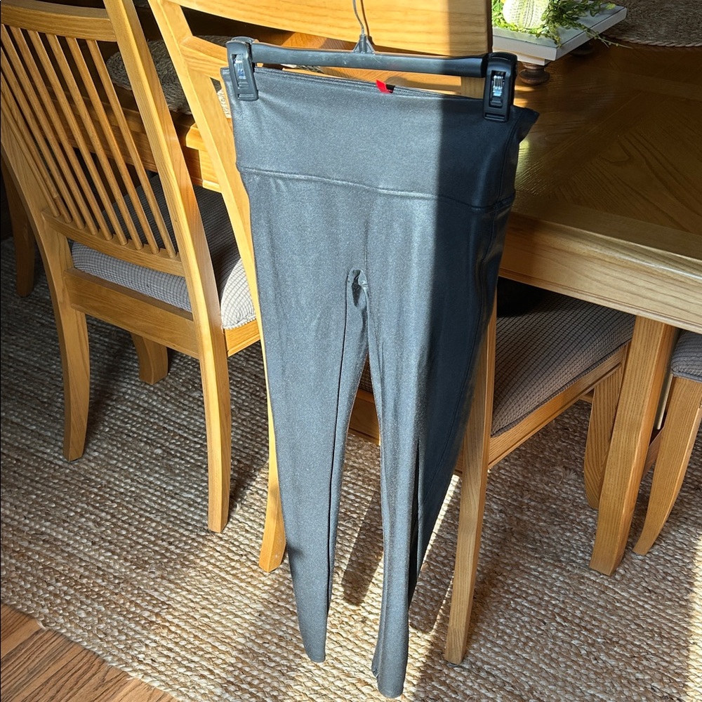 Spanx Shiny faux leather Black High-Waisted Leggings